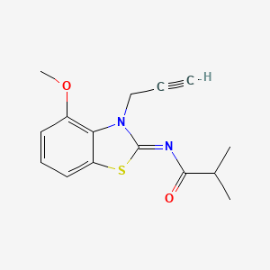 molecular formula C15H16N2O2S B2980570 N-(4-methoxy-3-prop-2-ynyl-1,3-benzothiazol-2-ylidene)-2-methylpropanamide CAS No. 868674-40-2