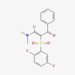 molecular formula C17H15F2NO3S B2980586 (2Z)-2-[(2,5-difluorophenyl)sulfonyl]-3-(dimethylamino)-1-phenylprop-2-en-1-one CAS No. 1325549-86-7
