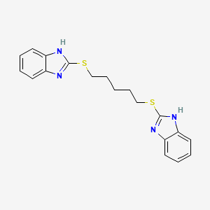 molecular formula C19H20N4S2 B2980597 1,5-bis((1H-benzo[d]imidazol-2-yl)thio)pentane CAS No. 170925-23-2
