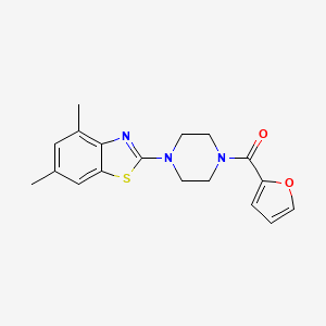 molecular formula C18H19N3O2S B2980598 [4-(4,6-Dimethyl-1,3-benzothiazol-2-yl)piperazin-1-yl]-(furan-2-yl)methanone CAS No. 897483-62-4