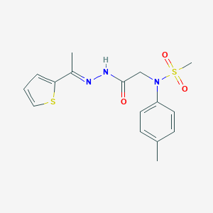 molecular formula C16H19N3O3S2 B298062 N-(4-methylphenyl)-N-(2-oxo-2-{2-[1-(2-thienyl)ethylidene]hydrazino}ethyl)methanesulfonamide 