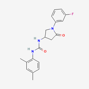 1-(2,4-Dimethylphenyl)-3-(1-(3-fluorophenyl)-5-oxopyrrolidin-3-yl)urea