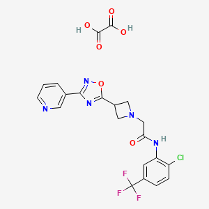 N-(2-chloro-5-(trifluoromethyl)phenyl)-2-(3-(3-(pyridin-3-yl)-1,2,4-oxadiazol-5-yl)azetidin-1-yl)acetamide oxalate