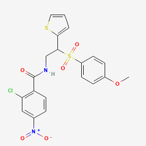 2-chloro-N-(2-((4-methoxyphenyl)sulfonyl)-2-(thiophen-2-yl)ethyl)-4-nitrobenzamide