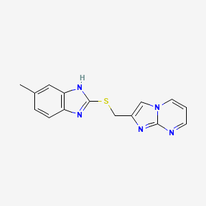 2-(((6-methyl-1H-benzo[d]imidazol-2-yl)thio)methyl)imidazo[1,2-a]pyrimidine