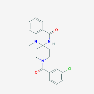 molecular formula C21H22ClN3O2 B2980635 1'-(3-chlorobenzoyl)-1,6-dimethylspiro[3H-quinazoline-2,4'-piperidine]-4-one CAS No. 1251619-08-5