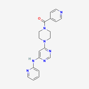 molecular formula C19H19N7O B2980648 (4-(6-(Pyridin-2-ylamino)pyrimidin-4-yl)piperazin-1-yl)(pyridin-4-yl)methanone CAS No. 1396810-76-6