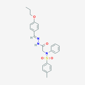 molecular formula C25H27N3O4S B298065 4-methyl-N-{2-oxo-2-[2-(4-propoxybenzylidene)hydrazino]ethyl}-N-phenylbenzenesulfonamide 