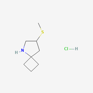 molecular formula C8H16ClNS B2980650 7-Methylsulfanyl-5-azaspiro[3.4]octane;hydrochloride CAS No. 2460754-39-4