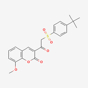 3-[2-(4-Tert-butylphenyl)sulfonylacetyl]-8-methoxychromen-2-one