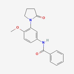 molecular formula C18H18N2O3 B2980661 N-(4-甲氧基-3-(2-氧代吡咯烷-1-基)苯基)苯甲酰胺 CAS No. 923081-21-4