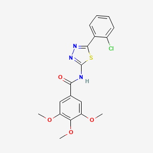 molecular formula C18H16ClN3O4S B2980665 N-[5-(2-chlorophenyl)-1,3,4-thiadiazol-2-yl]-3,4,5-trimethoxybenzamide CAS No. 330190-67-5