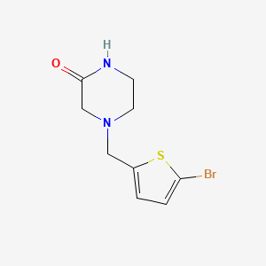 molecular formula C9H11BrN2OS B2980675 4-((5-Bromothiophen-2-yl)methyl)piperazin-2-one CAS No. 1247445-43-7