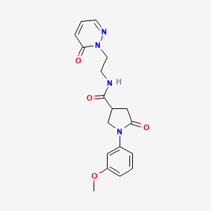 molecular formula C18H20N4O4 B2980677 1-(3-methoxyphenyl)-5-oxo-N-(2-(6-oxopyridazin-1(6H)-yl)ethyl)pyrrolidine-3-carboxamide CAS No. 1211803-36-9
