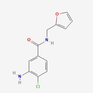 molecular formula C12H11ClN2O2 B2980689 3-Amino-4-chloro-N-(2-furylmethyl)benzamide CAS No. 852839-94-2