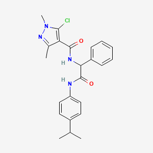 molecular formula C23H25ClN4O2 B2980697 5-氯-N-[2-(4-异丙基苯胺基)-2-氧代-1-苯乙基]-1,3-二甲基-1H-吡唑-4-甲酰胺 CAS No. 1023970-81-1