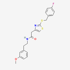 molecular formula C21H21FN2O2S2 B2980698 2-(2-((4-fluorobenzyl)thio)thiazol-4-yl)-N-(3-methoxyphenethyl)acetamide CAS No. 941984-63-0