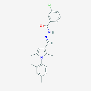 molecular formula C22H22ClN3O B298070 3-chloro-N'-{[1-(2,4-dimethylphenyl)-2,5-dimethyl-1H-pyrrol-3-yl]methylene}benzohydrazide 