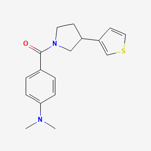 molecular formula C17H20N2OS B2980701 (4-(Dimethylamino)phenyl)(3-(thiophen-3-yl)pyrrolidin-1-yl)methanone CAS No. 2177365-44-3