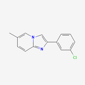 molecular formula C14H11ClN2 B2980711 2-(3-Chlorophenyl)-6-methylimidazo[1,2-a]pyridine CAS No. 419557-41-8