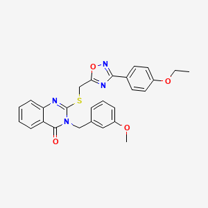 molecular formula C27H24N4O4S B2980714 2-(((3-(4-ethoxyphenyl)-1,2,4-oxadiazol-5-yl)methyl)thio)-3-(3-methoxybenzyl)quinazolin-4(3H)-one CAS No. 2034572-86-4
