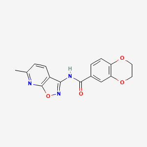 molecular formula C16H13N3O4 B2980717 N-(6-methylisoxazolo[5,4-b]pyridin-3-yl)-2,3-dihydrobenzo[b][1,4]dioxine-6-carboxamide CAS No. 1105245-19-9