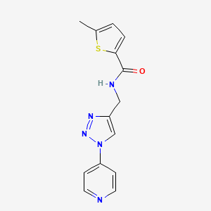 molecular formula C14H13N5OS B2980719 5-methyl-N-((1-(pyridin-4-yl)-1H-1,2,3-triazol-4-yl)methyl)thiophene-2-carboxamide CAS No. 2034312-09-7