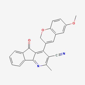 molecular formula C24H16N2O3 B2980720 4-(6-methoxy-2H-chromen-3-yl)-2-methyl-5-oxo-5H-indeno[1,2-b]pyridine-3-carbonitrile CAS No. 866145-00-8