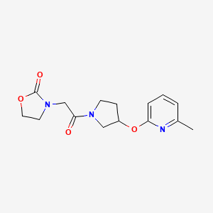 molecular formula C15H19N3O4 B2980724 3-(2-(3-((6-Methylpyridin-2-yl)oxy)pyrrolidin-1-yl)-2-oxoethyl)oxazolidin-2-one CAS No. 1904218-10-5
