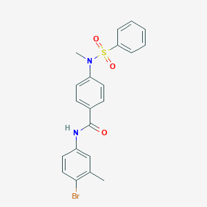 molecular formula C21H19BrN2O3S B298074 N-(4-bromo-3-methylphenyl)-4-[methyl(phenylsulfonyl)amino]benzamide 