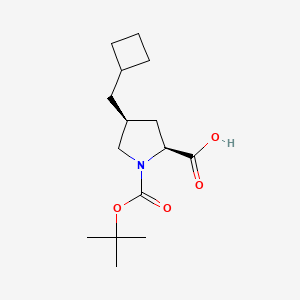 molecular formula C15H25NO4 B2980740 (2S,4S)-4-(Cyclobutylmethyl)-1-[(2-methylpropan-2-yl)oxycarbonyl]pyrrolidine-2-carboxylic acid CAS No. 2309433-05-2