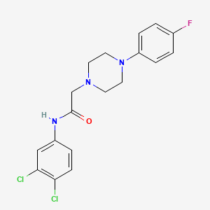 molecular formula C18H18Cl2FN3O B2980741 N-(3,4-二氯苯基)-2-[4-(4-氟苯基)哌嗪-1-基]乙酰胺 CAS No. 303091-44-3