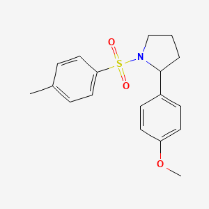 molecular formula C18H21NO3S B2980755 2-(4-甲氧基苯基)-1-甲苯磺酰基吡咯烷 CAS No. 298689-85-7