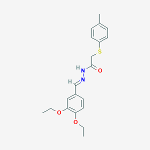 molecular formula C20H24N2O3S B298076 N'-(3,4-diethoxybenzylidene)-2-[(4-methylphenyl)sulfanyl]acetohydrazide 