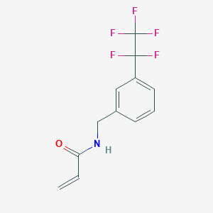 molecular formula C12H10F5NO B2980762 N-[[3-(1,1,2,2,2-Pentafluoroethyl)phenyl]methyl]prop-2-enamide CAS No. 2361658-23-1