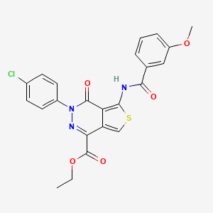 molecular formula C23H18ClN3O5S B2980763 Ethyl 3-(4-chlorophenyl)-5-(3-methoxybenzamido)-4-oxo-3,4-dihydrothieno[3,4-d]pyridazine-1-carboxylate CAS No. 851950-27-1