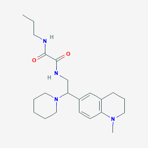 molecular formula C22H34N4O2 B2980765 N-[2-(1-methyl-1,2,3,4-tetrahydroquinolin-6-yl)-2-piperidin-1-ylethyl]-N'-propylethanediamide CAS No. 922096-28-4