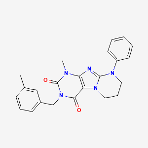 molecular formula C23H23N5O2 B2980768 1-methyl-3-[(3-methylphenyl)methyl]-9-phenyl-7,8-dihydro-6H-purino[7,8-a]pyrimidine-2,4-dione CAS No. 848220-24-6