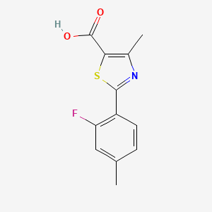 molecular formula C12H10FNO2S B2980773 2-(2-Fluoro-4-methylphenyl)-4-methylthiazole-5-carboxylic acid CAS No. 1530877-11-2