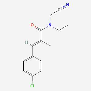 molecular formula C14H15ClN2O B2980774 (E)-3-(4-Chlorophenyl)-N-(cyanomethyl)-N-ethyl-2-methylprop-2-enamide CAS No. 1798394-58-7