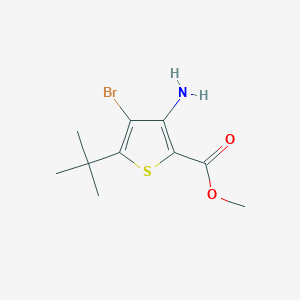 molecular formula C10H14BrNO2S B2980775 Methyl 3-amino-4-bromo-5-tert-butylthiophene-2-carboxylate CAS No. 2137591-79-6