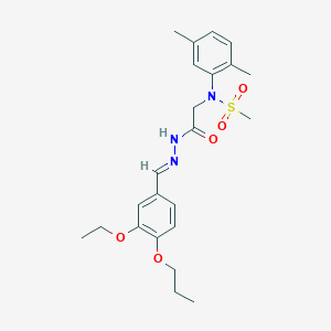 molecular formula C23H31N3O5S B298078 N-(2,5-dimethylphenyl)-N-{2-[2-(3-ethoxy-4-propoxybenzylidene)hydrazino]-2-oxoethyl}methanesulfonamide 