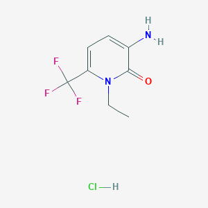 molecular formula C8H10ClF3N2O B2980784 3-氨基-1-乙基-6-(三氟甲基)吡啶-2-酮；盐酸盐 CAS No. 2287299-84-5