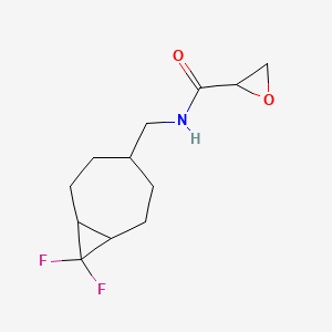 molecular formula C12H17F2NO2 B2980788 N-[(8,8-Difluoro-4-bicyclo[5.1.0]octanyl)methyl]oxirane-2-carboxamide CAS No. 2411313-01-2
