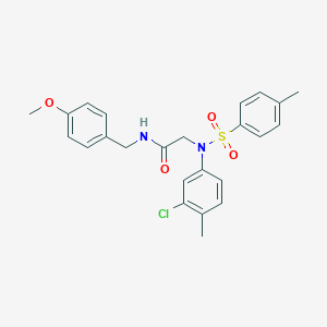 molecular formula C24H25ClN2O4S B298079 2-{3-chloro-4-methyl[(4-methylphenyl)sulfonyl]anilino}-N-(4-methoxybenzyl)acetamide 