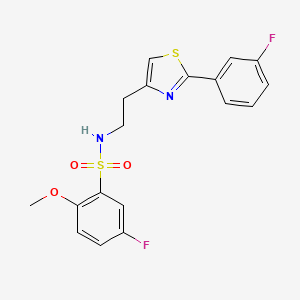 molecular formula C18H16F2N2O3S2 B2980799 5-fluoro-N-[2-[2-(3-fluorophenyl)-1,3-thiazol-4-yl]ethyl]-2-methoxybenzenesulfonamide CAS No. 933019-22-8