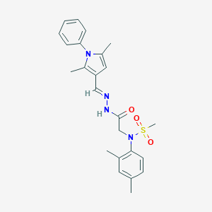 molecular formula C24H28N4O3S B298080 N-(2,4-dimethylphenyl)-N-(2-{2-[(2,5-dimethyl-1-phenyl-1H-pyrrol-3-yl)methylene]hydrazino}-2-oxoethyl)methanesulfonamide 