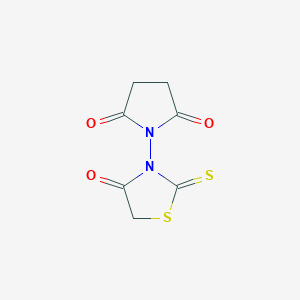 molecular formula C7H6N2O3S2 B2980800 1-(4-Oxo-2-sulfanylidene-1,3-thiazolidin-3-yl)pyrrolidine-2,5-dione CAS No. 182558-46-9