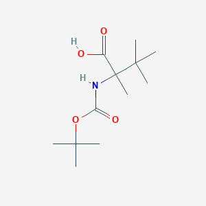 molecular formula C12H23NO4 B2980801 2,3,3-三甲基-2-[(2-甲基丙烷-2-基)氧羰基氨基]丁酸 CAS No. 2354261-70-2