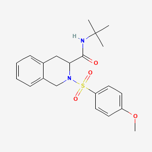 molecular formula C21H26N2O4S B2980802 N-(叔丁基)-2-[(4-甲氧基苯基)磺酰]-1,2,3,4-四氢-3-异喹啉羧酰胺 CAS No. 318517-28-1